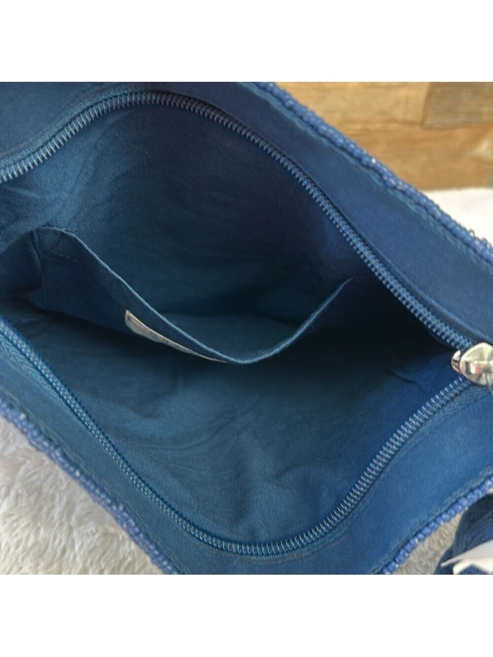 NWT Guadalupe Cacatua Beaded Clutch in Blue - Picture 7 of 8